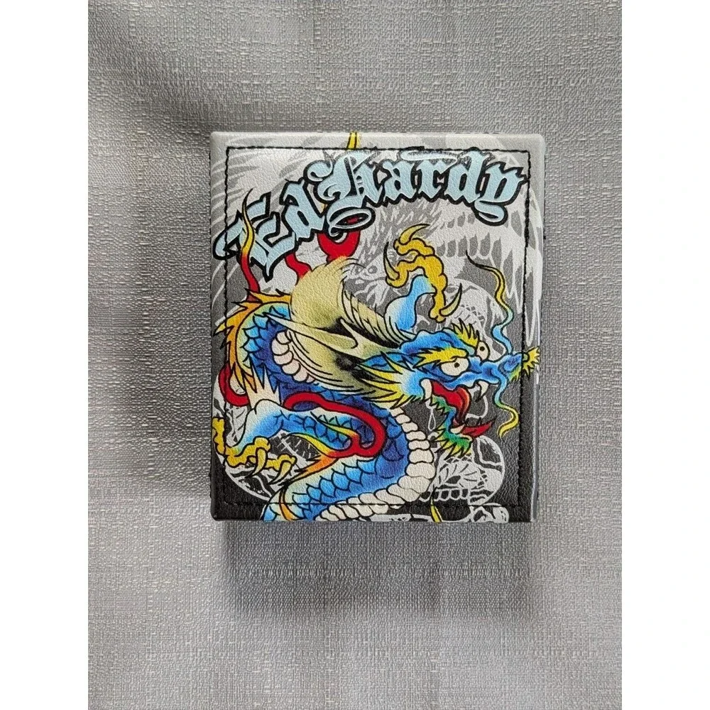 Ed Hardy Dragon Tattoo Print Faux Leather Wallet NEW!